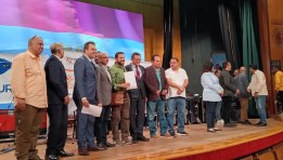 جانب من احتفالية نقابة الصحفيين ، لتسليم تأشيرات الحج 
