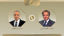 الدكتور بدر عبد العاطي وزير الخارجية ورفائل جروسي المدير العام للوكالة الدولية للطاقة الذرية
