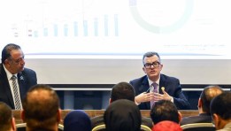  الدكتور أحمد رستم وزير التخطيط والتنمية الاقتصادية أثناء اللقاء