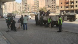 رفع كفاءة النظافة والتجميل بشارع ترعة المريوطية في حي الطالبية