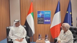 جانب من اللقاء وزيرة الجيوش والمحاربين القدامي الفرنسين ووزير الدولة الإمراتي 