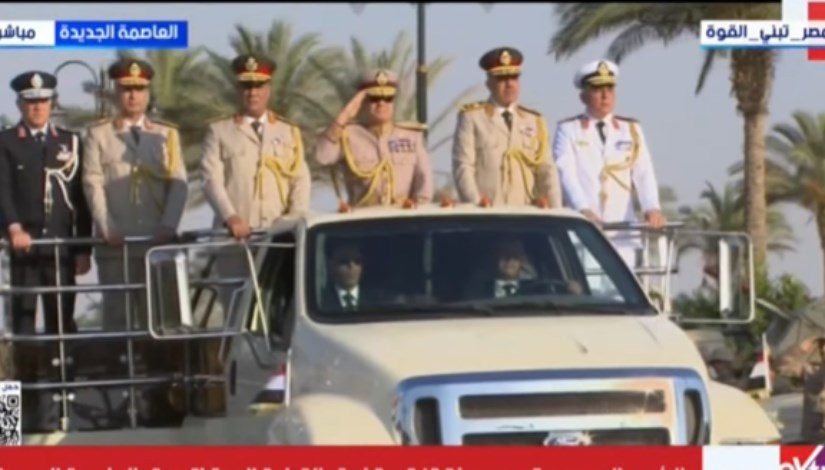 الرئيس السيسي خلال وصوله مقر القيادة الاستراتيجية