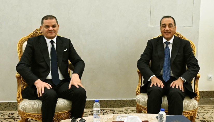 رئيس حكومة ليبيا عبد الحميد الدبيبة مع الدكتور مصطفى مدبولي