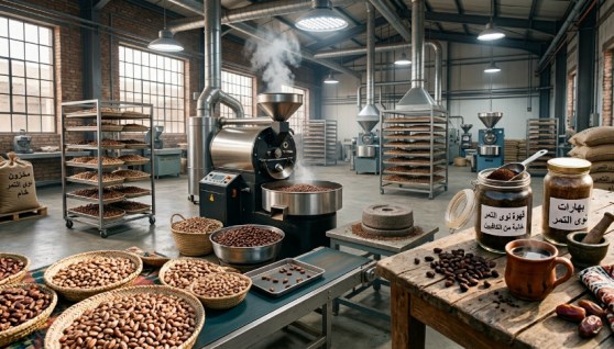 صناعة القهوة والتوابل من نوى البلح