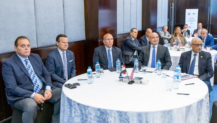 جانب من فعاليات «منتدى البنية التحتية للموانئ والابتكار البحري بين مصر والولايات المتحدة»