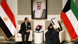 الشيخ صباح خالد الحمد الصباح، ولي عهد الكويت والدكتور مصطفى مدبولي، رئيس مجلس الوزراء